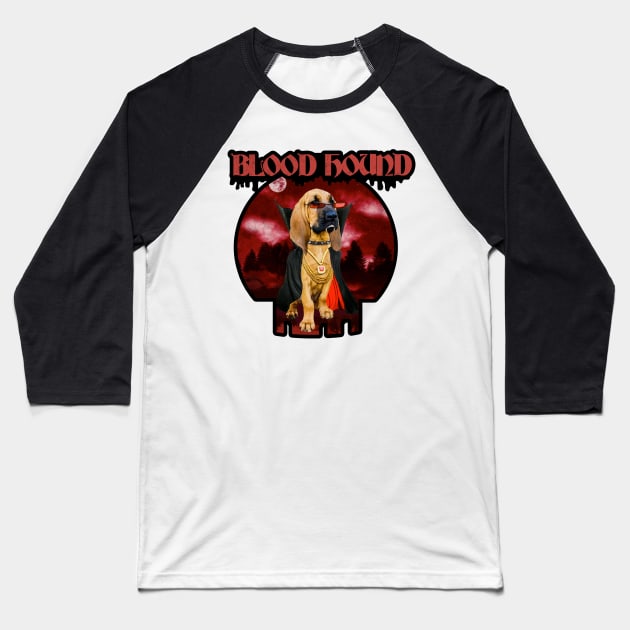 Halloween Dog Vampire Blood Hound Baseball T-Shirt by WPHmedia